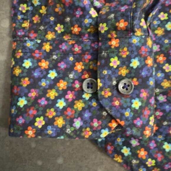 Bugatchi Shaped Fit Floral Button-Up Shirt – Size Large - Picture 10 of 14